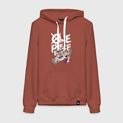 Толстовка-худи хлопковая женская One piece - Луффи гир 5, цвет: кирпичный