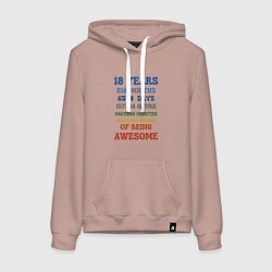 Женская толстовка-худи 18 лет в месяцах - днях - часах - минутах - секунд