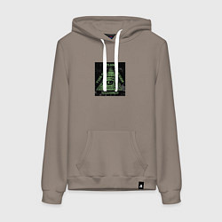 Толстовка-худи хлопковая женская Туда сюда там сям миллионер, цвет: утренний латте