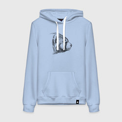 Толстовка-худи хлопковая женская Голова красной панды, цвет: мягкое небо
