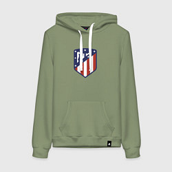Толстовка-худи хлопковая женская Atletico Madrid FC, цвет: авокадо