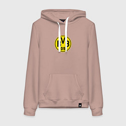 Толстовка-худи хлопковая женская Borussia fc sport, цвет: пыльно-розовый