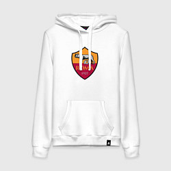Толстовка-худи хлопковая женская Roma sport fc, цвет: белый