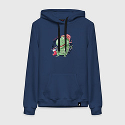 Женская толстовка-худи Новогодний тирекс