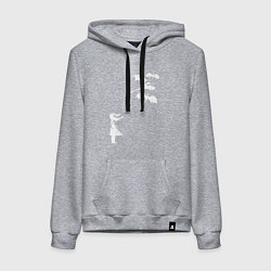 Толстовка-худи хлопковая женская Девочка и драконы, цвет: меланж