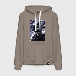 Женская толстовка-худи Кибер кисуля - нейросеть