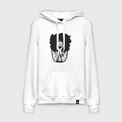 Толстовка-худи хлопковая женская Erykah Badu, цвет: белый