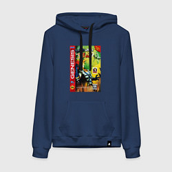 Толстовка-худи хлопковая женская Earth worm jim cover, цвет: тёмно-синий
