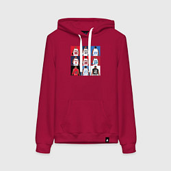 Толстовка-худи хлопковая женская Jordan plays, цвет: маджента