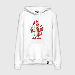 Женская толстовка-худи Новогодний дракон с шампанским