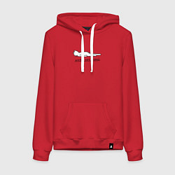 Толстовка-худи хлопковая женская Нет не сегодня - котик, цвет: красный