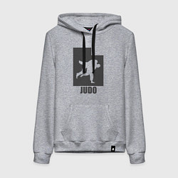Толстовка-худи хлопковая женская Дзюдоисты, цвет: меланж