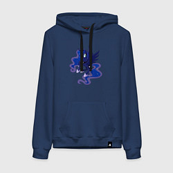 Толстовка-худи хлопковая женская Принцесса Луна из My Little Pony в кино, цвет: тёмно-синий