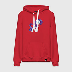 Толстовка-худи хлопковая женская Рарити из My Little Pony в кино, цвет: красный