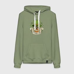 Толстовка-худи хлопковая женская St Patrick day, цвет: авокадо