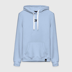 Толстовка-худи хлопковая женская Эу слово пацана, цвет: мягкое небо