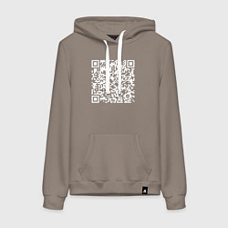 Женская толстовка-худи Qr код на песню Never Gonna Give You Up