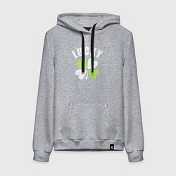 Толстовка-худи хлопковая женская Lucky day, цвет: меланж