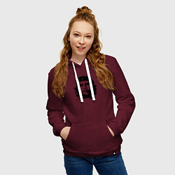 Толстовка-худи хлопковая женская Портрет Че Гевары, цвет: меланж-бордовый — фото 2