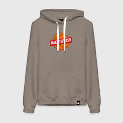 Толстовка-худи хлопковая женская Make it splash, цвет: утренний латте