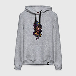 Толстовка-худи хлопковая женская Snoop dogg head, цвет: меланж