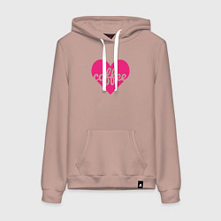 Толстовка-худи хлопковая женская Pink coffee, цвет: пыльно-розовый