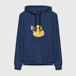 Толстовка-худи хлопковая женская Утёнок с ножиком, цвет: тёмно-синий