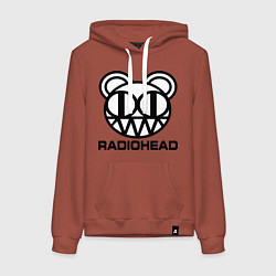 Толстовка-худи хлопковая женская Radiohead logo bear, цвет: кирпичный