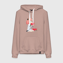 Женская толстовка-худи Аня ест арбуз, аниме семья шпиона