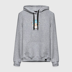 Толстовка-худи хлопковая женская Маленькая овечка, цвет: меланж