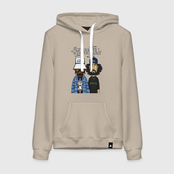 Толстовка-худи хлопковая женская Cypress hill - B Real and Sen Dog, цвет: миндальный