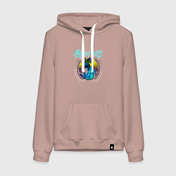 Толстовка-худи хлопковая женская Ministry - Hopium for the masses, цвет: пыльно-розовый