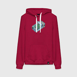 Толстовка-худи хлопковая женская Консерва из удильщика, цвет: маджента