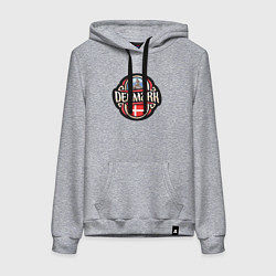 Толстовка-худи хлопковая женская Denmark, цвет: меланж