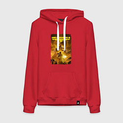 Толстовка-худи хлопковая женская Helldivers 2: Battleground, цвет: красный