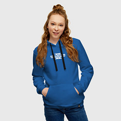 Толстовка-худи хлопковая женская Helldivers 2: Logo, цвет: синий — фото 2