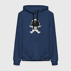 Толстовка-худи хлопковая женская Spaceman rock, цвет: тёмно-синий