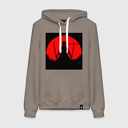 Толстовка-худи хлопковая женская Зоро Ророноа охотник на пиратов, цвет: утренний латте