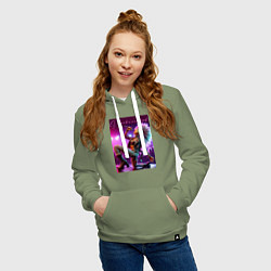 Толстовка-худи хлопковая женская Барби поёт панк-рок, цвет: авокадо — фото 2