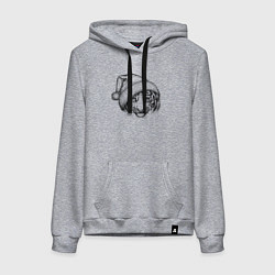 Толстовка-худи хлопковая женская Новогодний тигренок, цвет: меланж