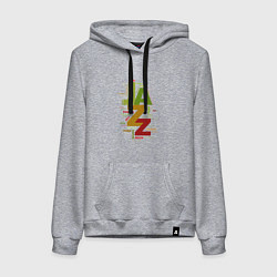 Толстовка-худи хлопковая женская Джазовые стили в цвете, цвет: меланж