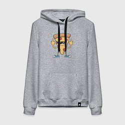 Толстовка-худи хлопковая женская Pizza fuck, цвет: меланж