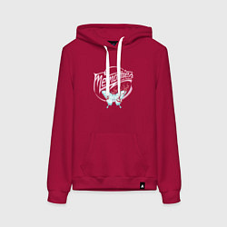 Толстовка-худи хлопковая женская Воспоминания вместо сожаления, цвет: маджента