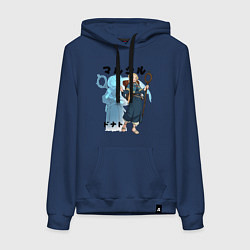 Толстовка-худи хлопковая женская Эльфийка - Подземелье вкусностей, цвет: тёмно-синий