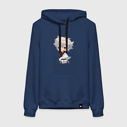 Толстовка-худи хлопковая женская Гинтама Гинтоки Саката Самурай, цвет: тёмно-синий