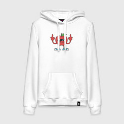 Толстовка-худи хлопковая женская Apple fuck, цвет: белый