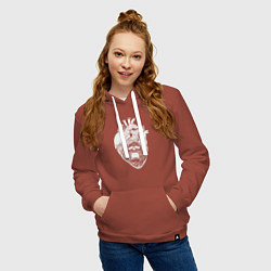 Толстовка-худи хлопковая женская Dead heart, цвет: кирпичный — фото 2