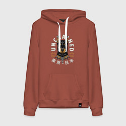 Толстовка-худи хлопковая женская Без оков, цвет: кирпичный
