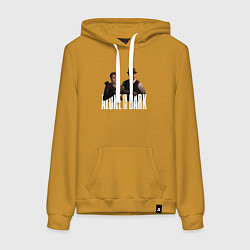 Толстовка-худи хлопковая женская Alone in the dark - Emily and Edward, цвет: горчичный