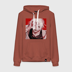 Толстовка-худи хлопковая женская Токийский гуль Сузуя, цвет: кирпичный